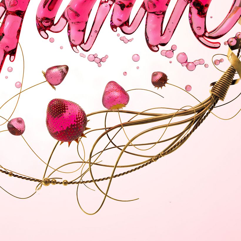 The gold ring around it locks in the composition in a clean and simple shape.