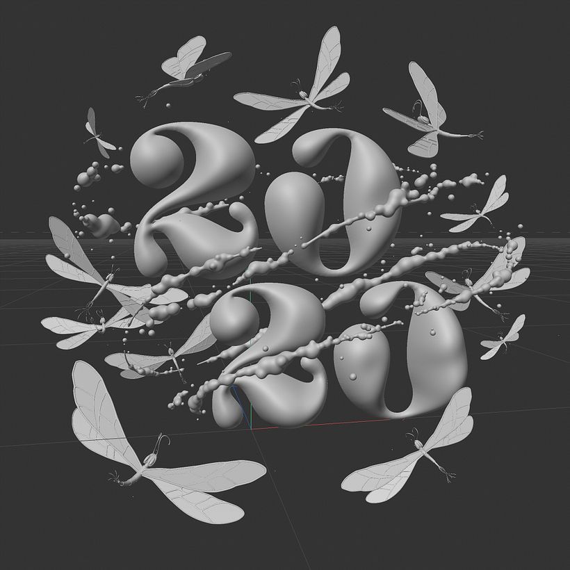 Dragonflies add a touch of fantasy to the piece.