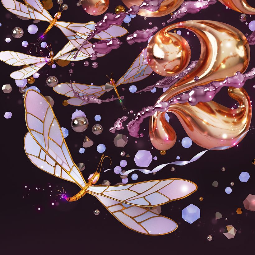 Translucent wings add a sophisticated touch.