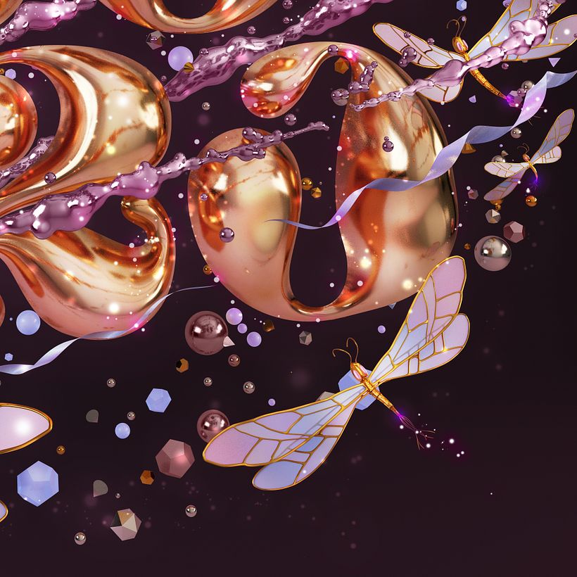 The ribbons help make the composition festive.