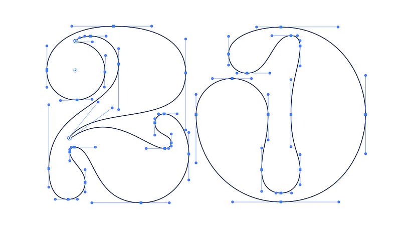 To create the bubbly lettering I started with a simple and clean Illustrator vector.