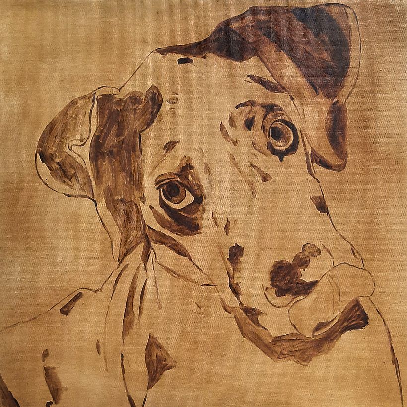 Primera fase: imprimación y dibujo de base