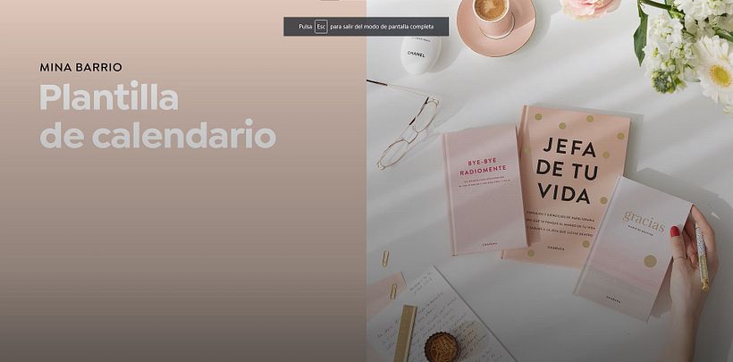 Plantilla de calendario, por Mina Barrio.