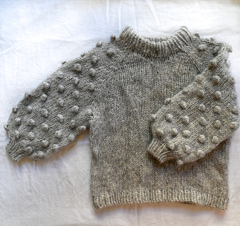 Kleine Version des Abschlussprojektes, die für das Filmen des Kurses gestrickt wurde. 