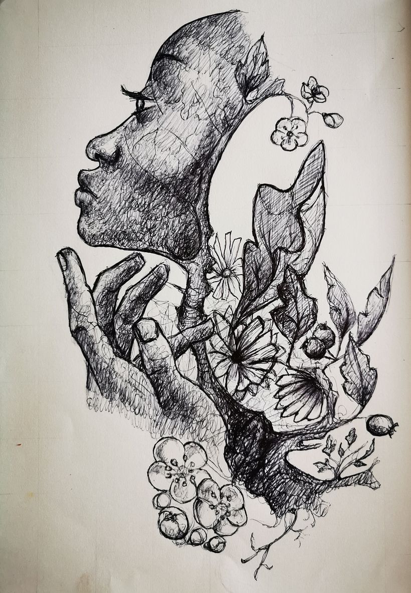 Final drawing, I believe she is a wood nymph 