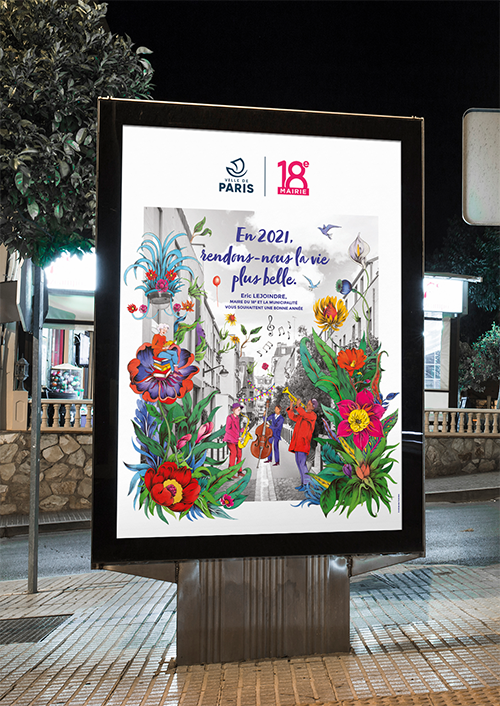 Mairie de Paris - voeux 2021 - Traditionelle Illustration
