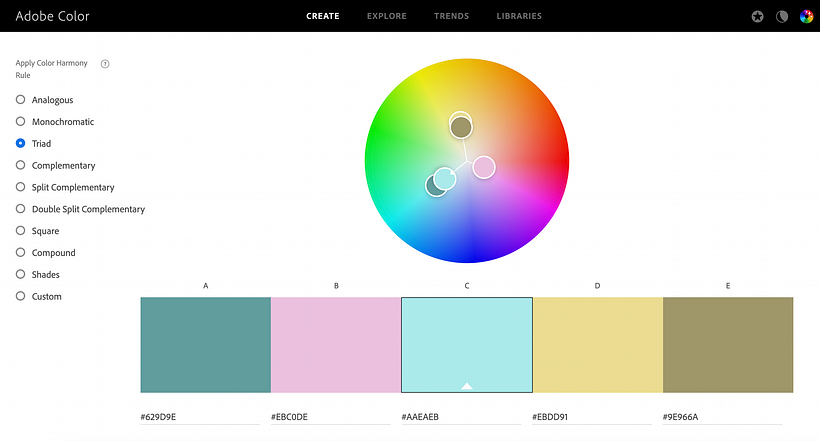 Adobe Color Palette.