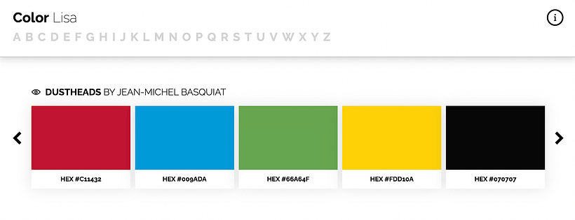 A color palette for Jean-Michel Basquiat's 'Dustheads', via Color Lisa.