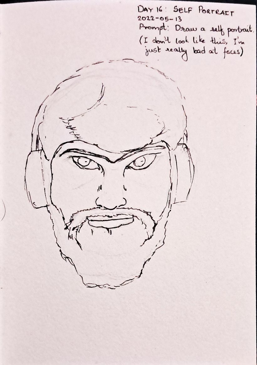 Day 16: Me!; Prompt: Draw a self-portrait