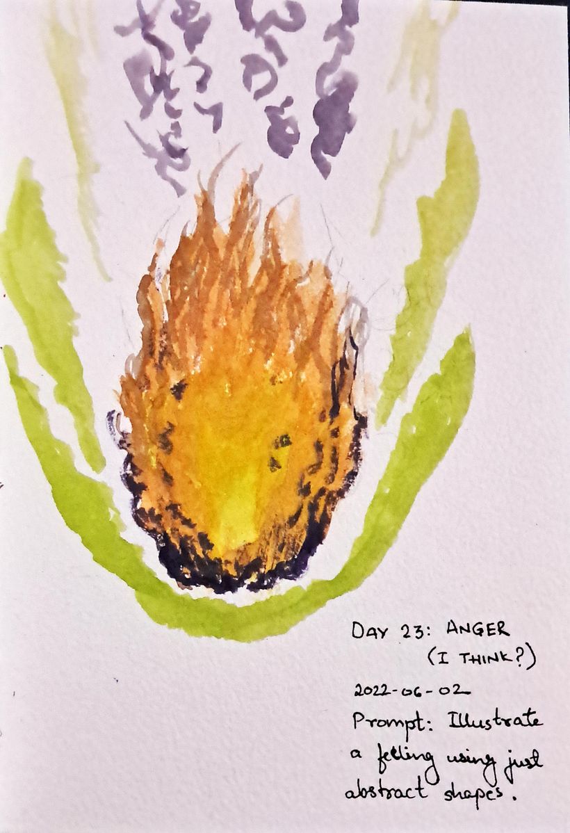 Day 23: Anger; Prompt: Illustrate a feeling using only abstract shapes