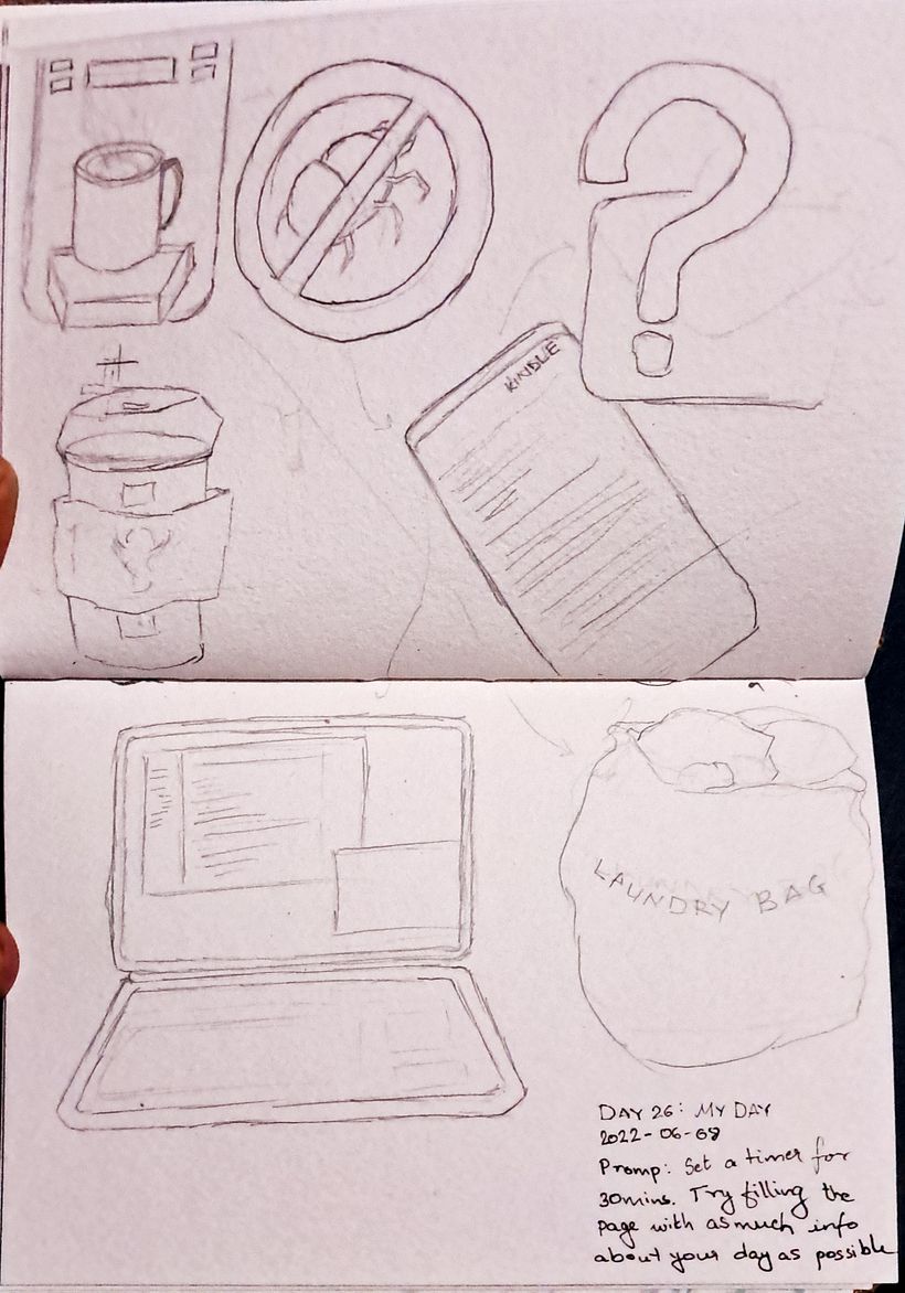 Day 26: My Day; Prompt: Set a timer for 30 mins. Fill a page with as much info about your day as possible