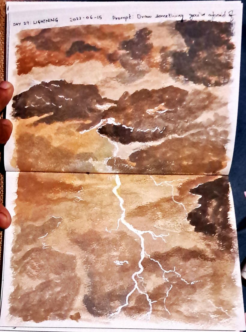 Day 29: Lightning; Prompt: Draw something you're afraid of