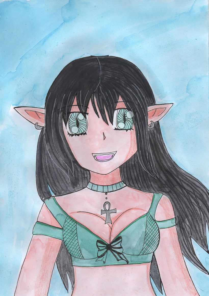 pintura  em aquartela y lapis de cor  Não gosto de reileitura entao criei essa des do zero da minha cabeça espero que gostem 