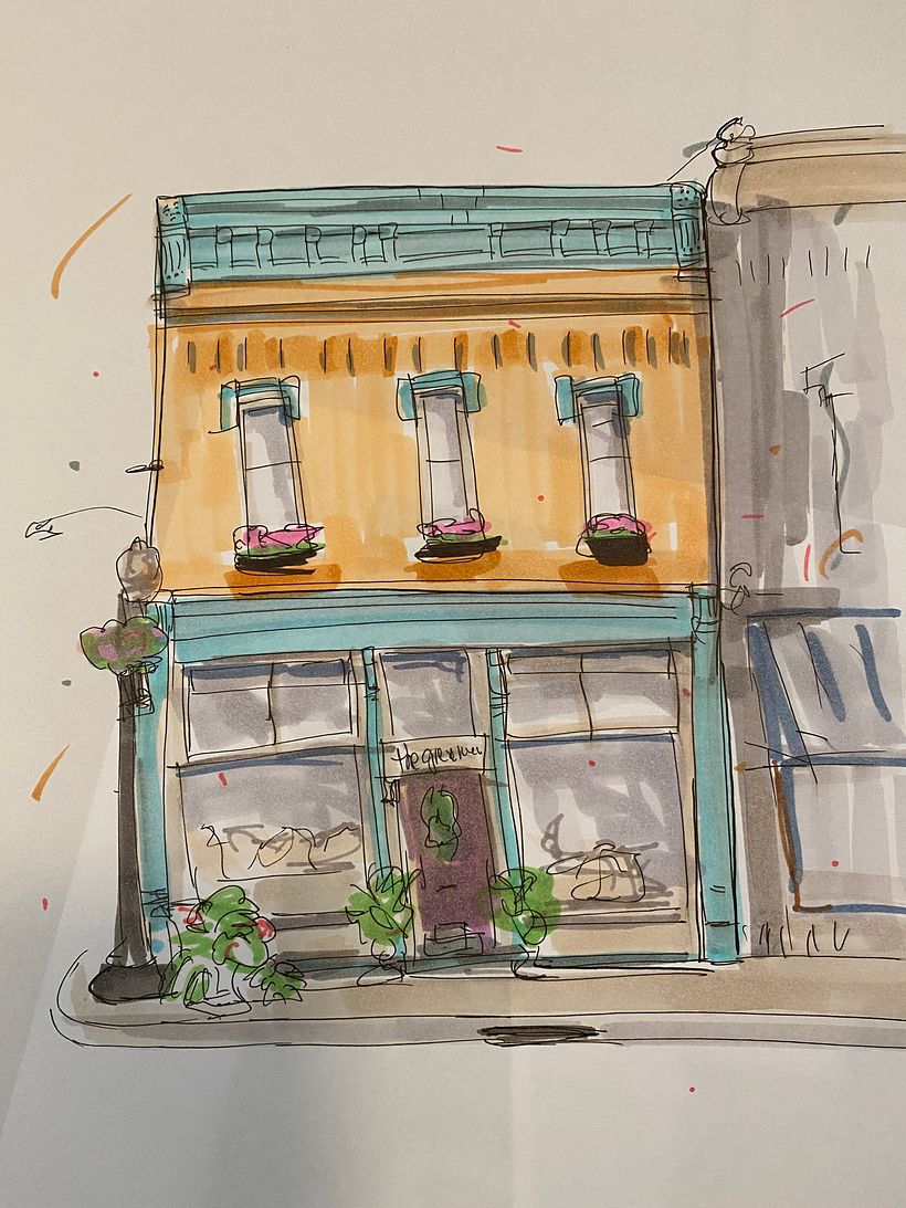 Having a drafting background, the toughest part is "letting loose" and not worrying about it being perfect.