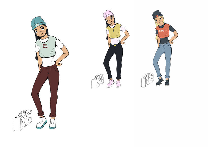 Exploring colour palette: (Final on left)