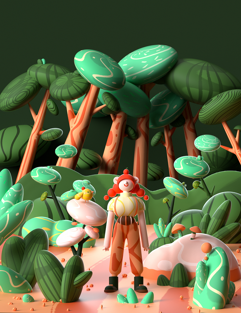 Mi proyecto para el curso: Cinema 4D: Dar vida a divertidas ilustraciones 3D 1