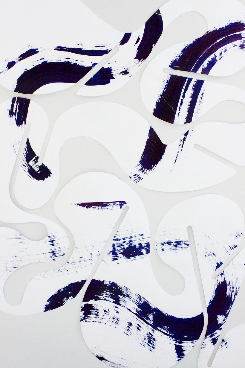 With twirling shapes, further embellishment can be added onto the surface (here paper but acting as fabric).
