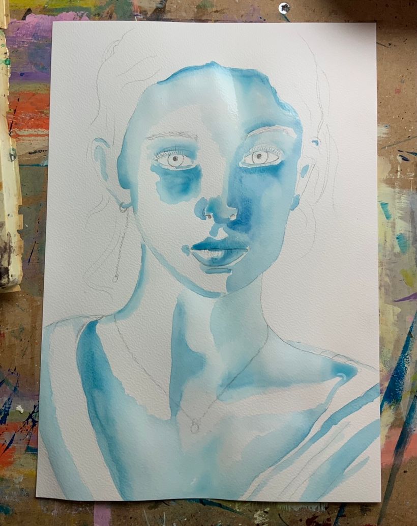Mein Kursprojekt: Illustriertes Porträt mit Aquarell 4