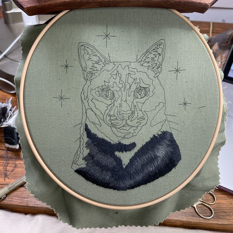 My project for course: Embroidered Pet Portraits: The Thread Painting Technique 5