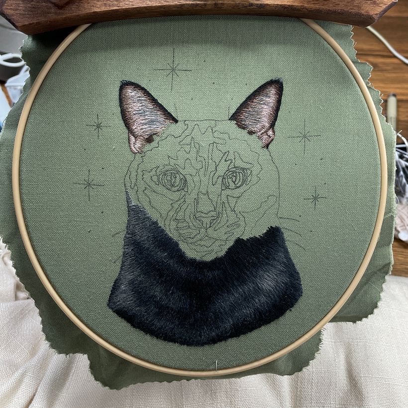 My project for course: Embroidered Pet Portraits: The Thread Painting Technique 8