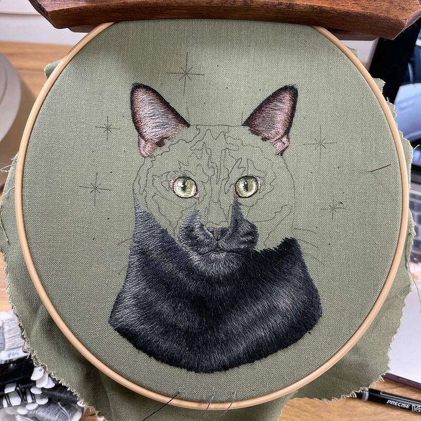 My project for course: Embroidered Pet Portraits: The Thread Painting Technique 10