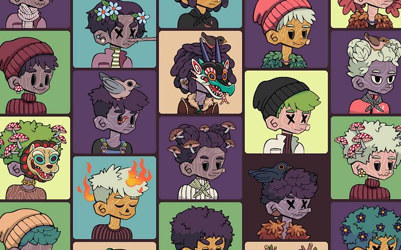 Una muestra de los Woodies NFT a través de Opensea.