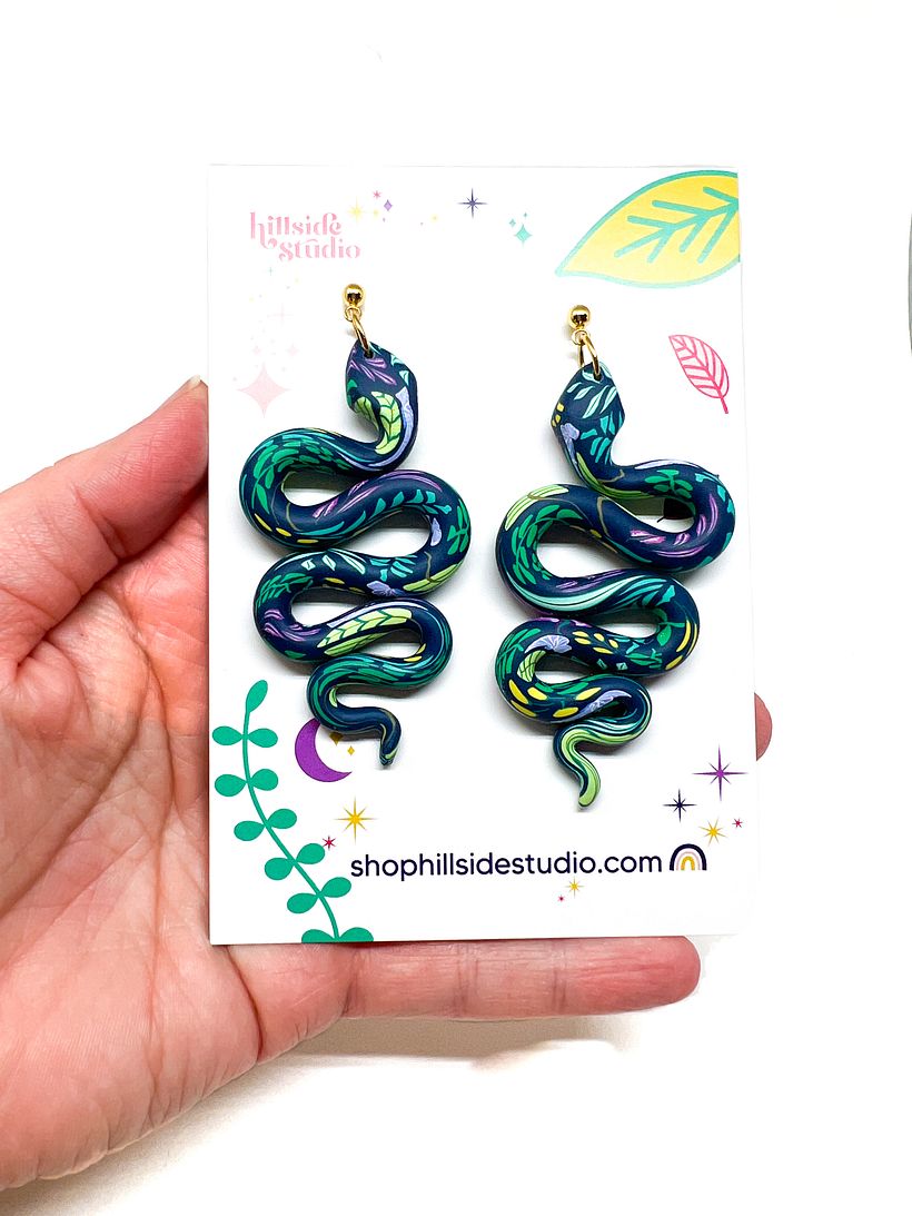 Twilight Garden Snake Earrings