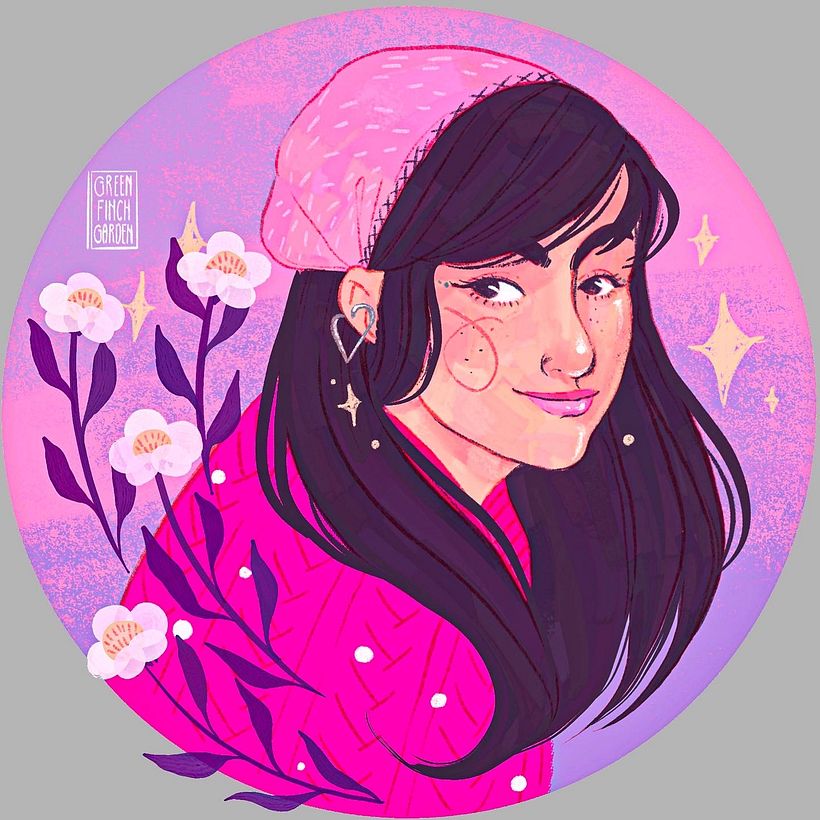 My project for course: Illustrated portraits with botanical elements 3