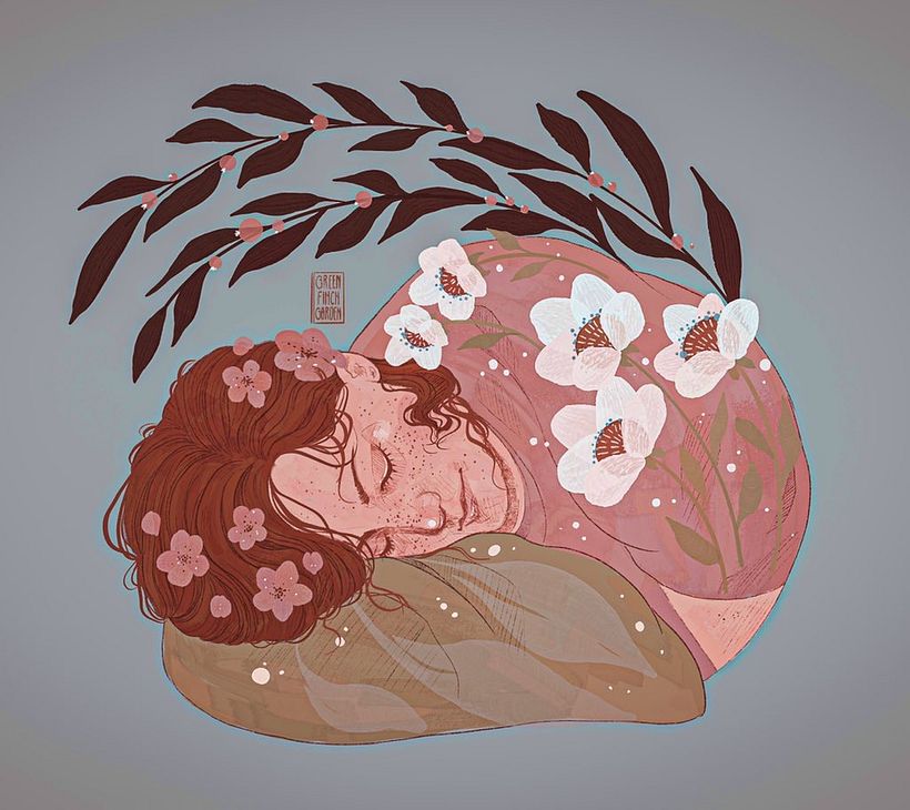 My project for course: Illustrated portraits with botanical elements 7
