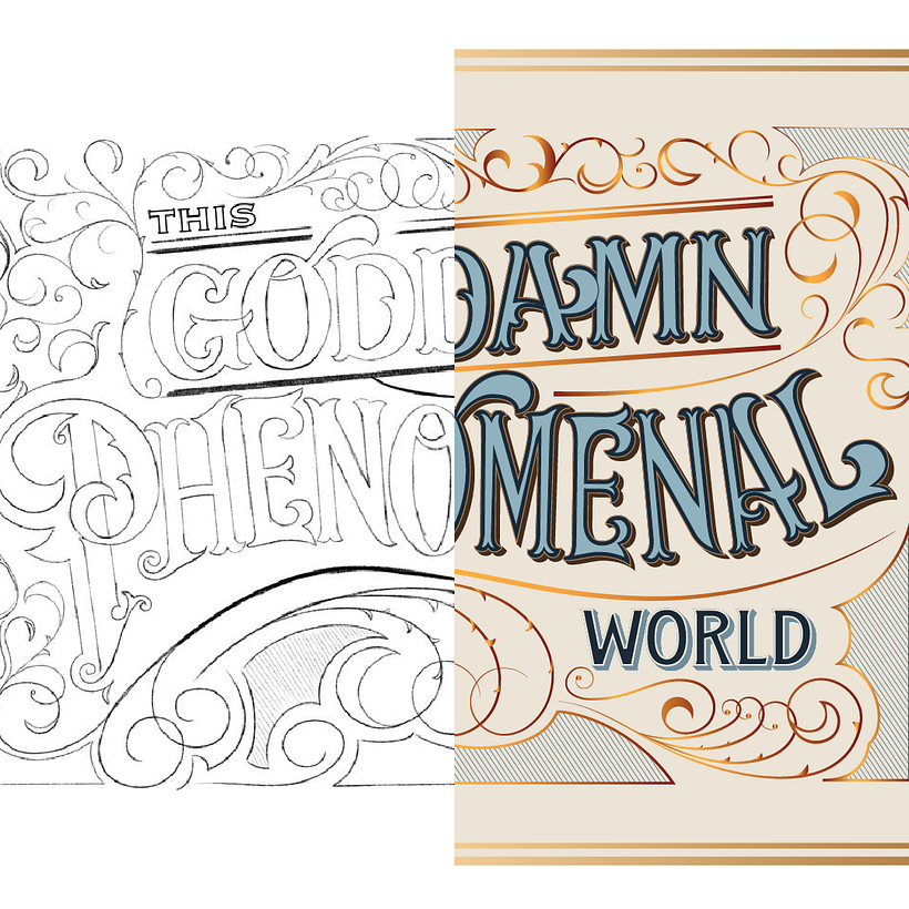 Meu projeto do curso: Criação de lettering com estilo vitoriano - Graphic Design