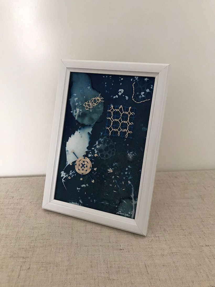 Mi proyecto del curso: Bluework: cianotipia y bordado 3