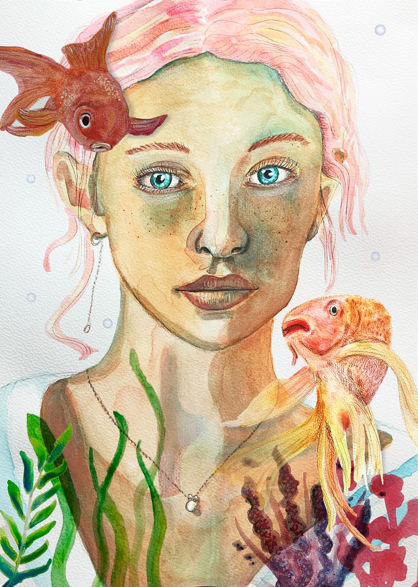 Mein Kursprojekt: Illustriertes Porträt mit Aquarell 1