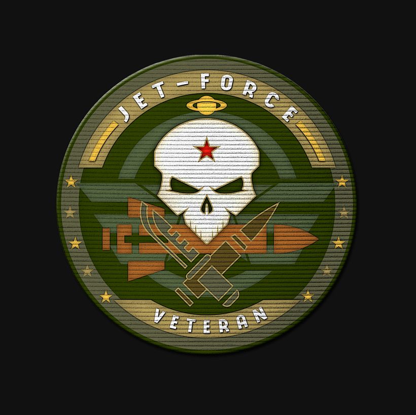 Diseñé una insignia de su unidad de combate que lleva en el hombro y para un futuro merchandising del juego.