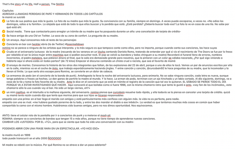 Bloc de notas para la escritura de la novela