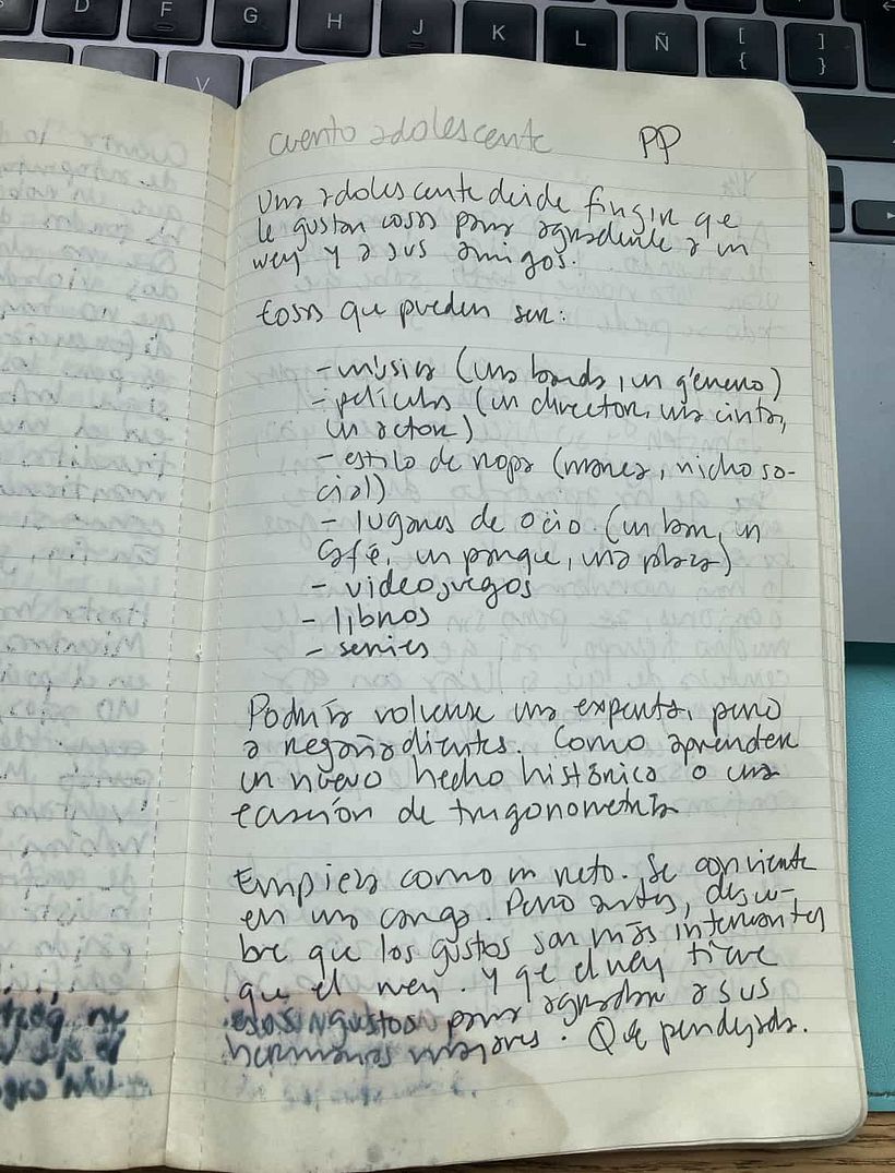 Notas antes de escribir el cuento