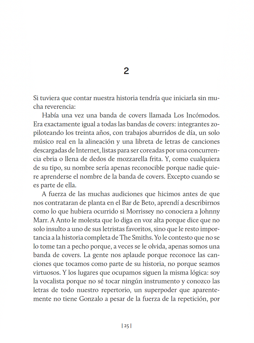 Inicio del segundo capítulo de la novela