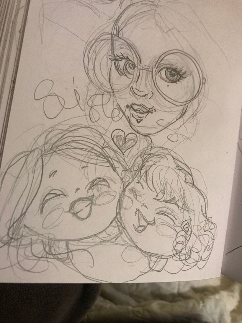 Drawing of my friend daughter 3 along with her younger sister