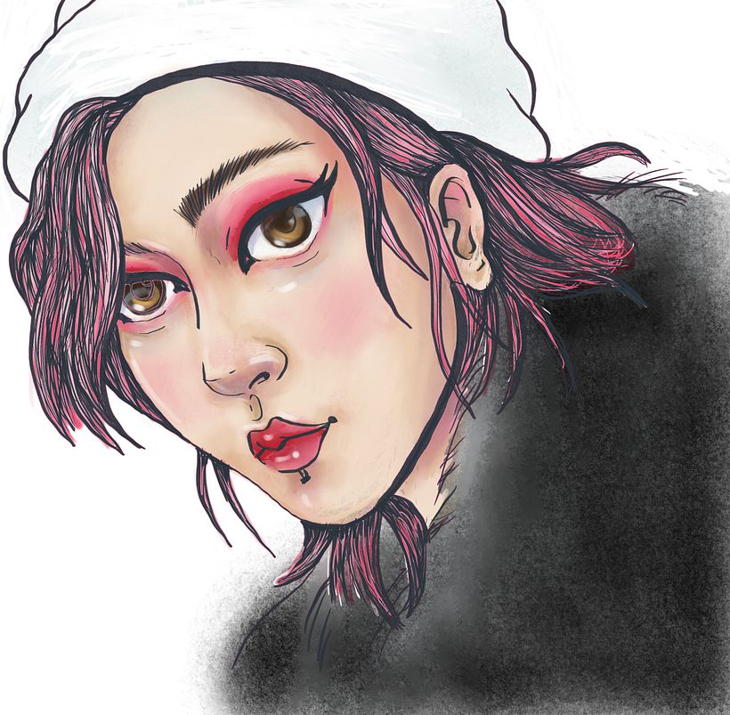 First finished painting of drawing-manga style