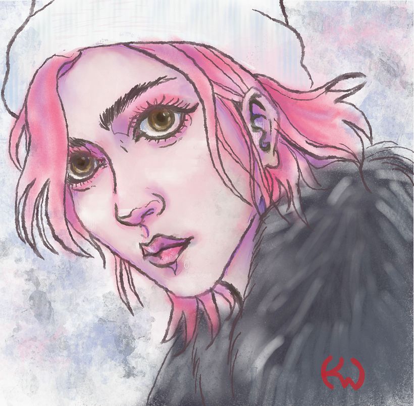 Watercolor and ink of portrait