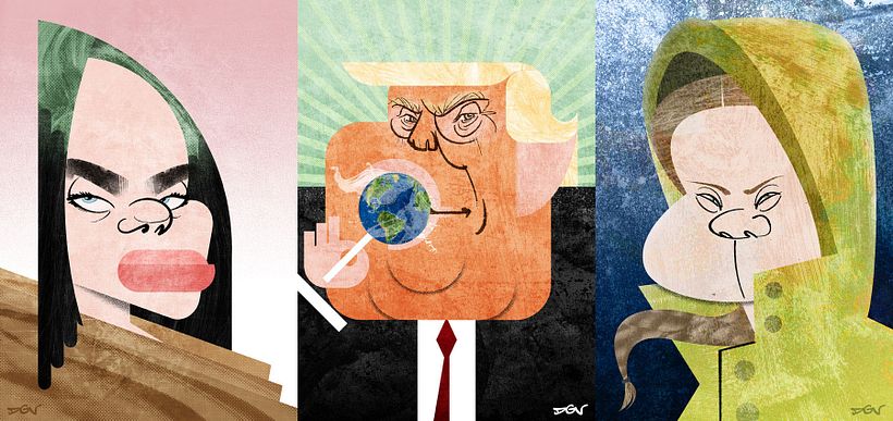 Billie Eilish, Donald Trump y Greta Thunberg.