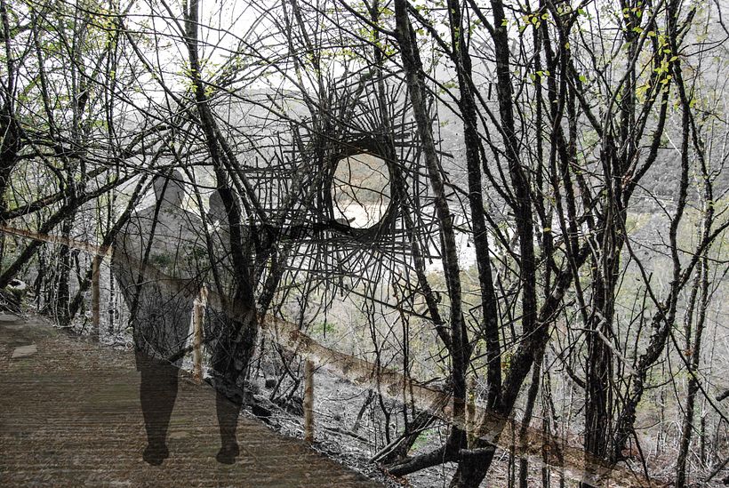 Utilization of the existing path, photoshop collage