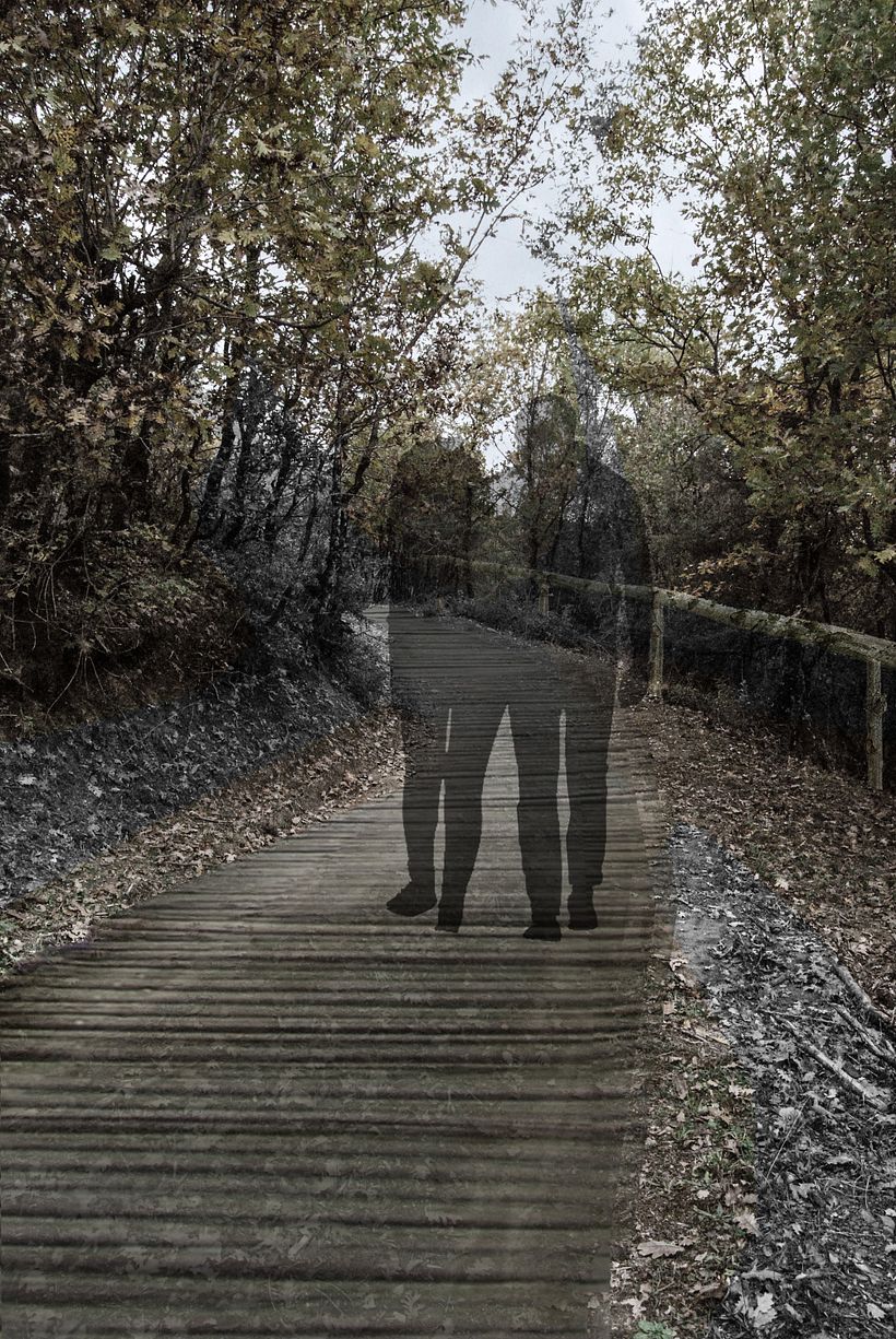 Utilization of the existing path, photoshop collage