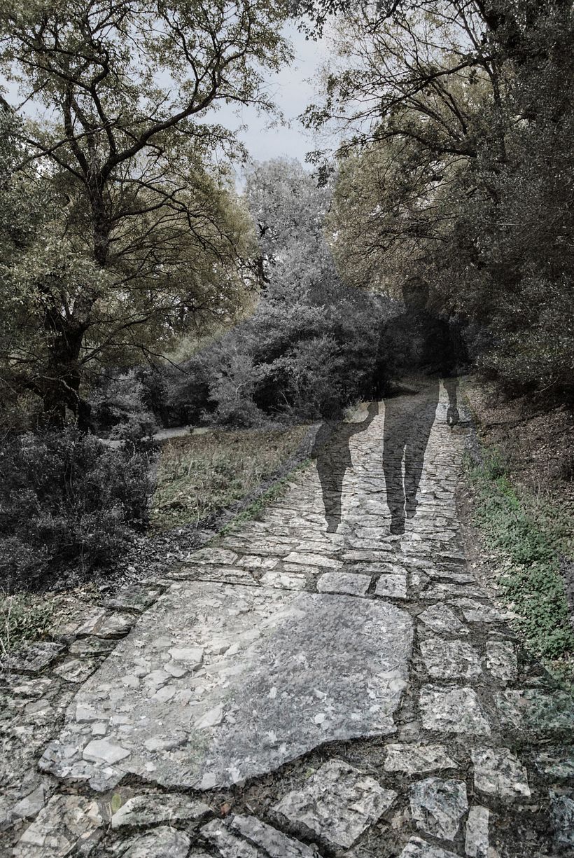 Utilization of the existing path, photoshop collage