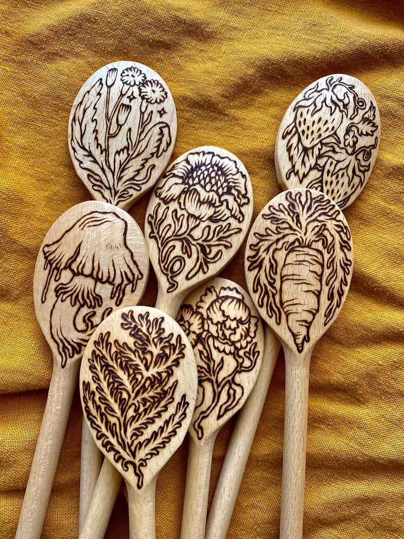 Wood-Burned Spoons!  2
