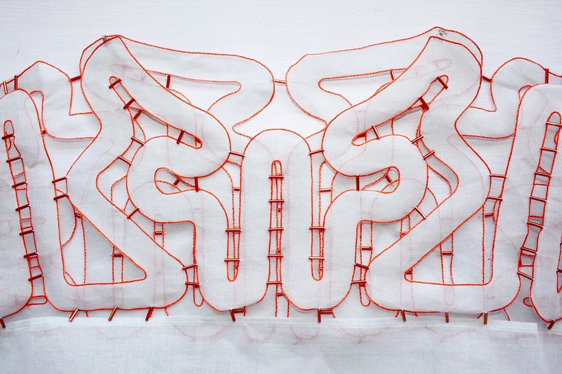 Detail of the collar on the final piece.