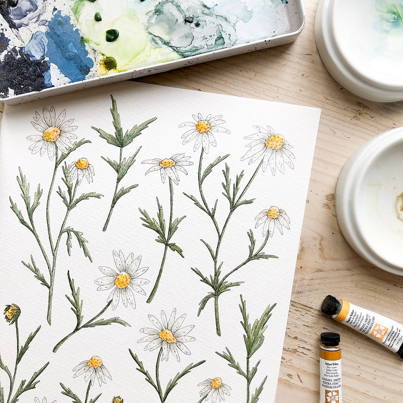Daisies for fabric pattern