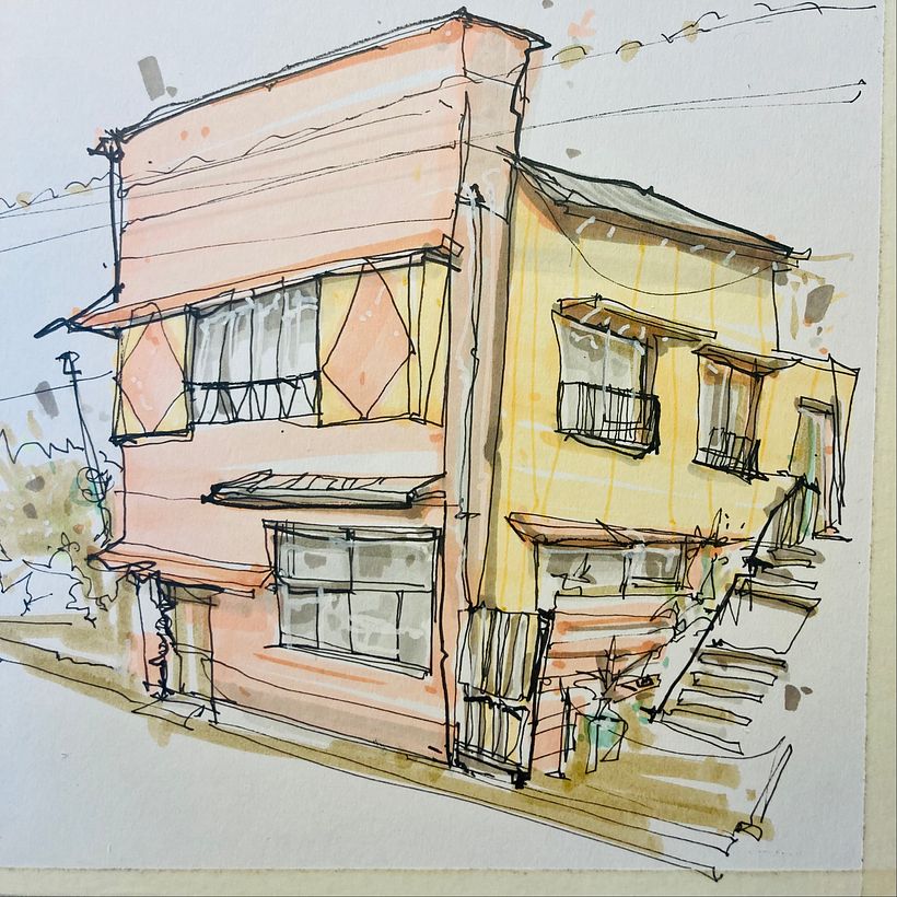 Project for course: Expressive Architectural Sketching with Colored Markers (997 drawings to go...;-)) 3