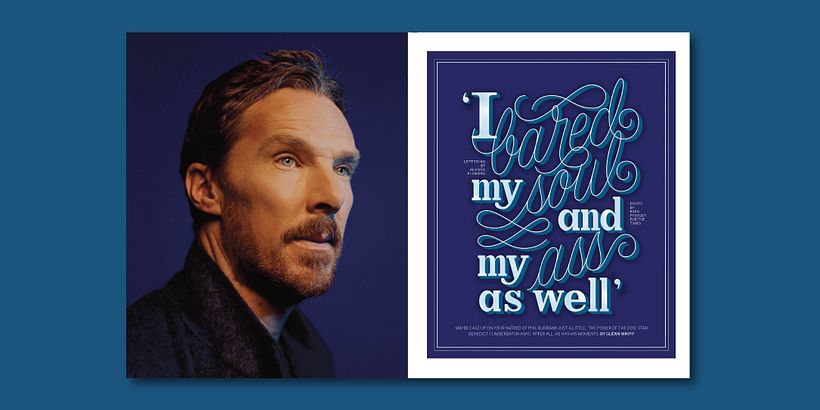 The feature spread and lettering to introduce the article
