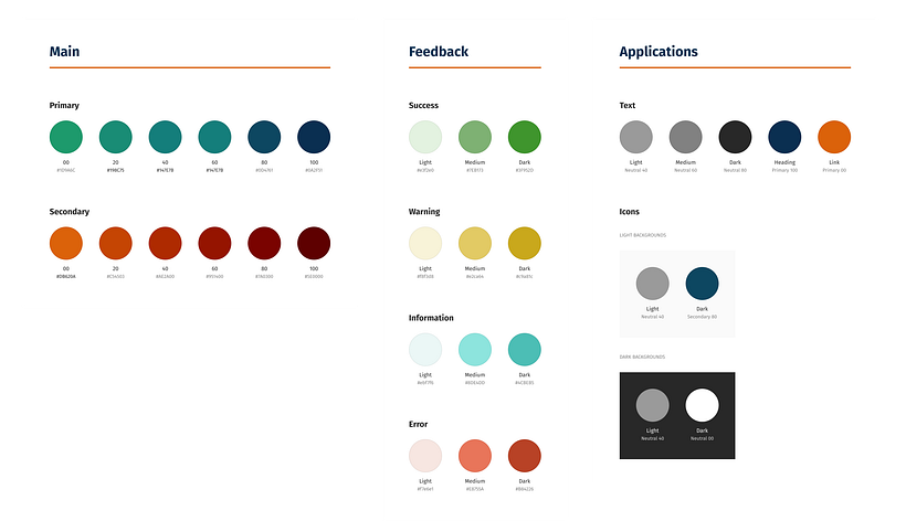 Main color palette