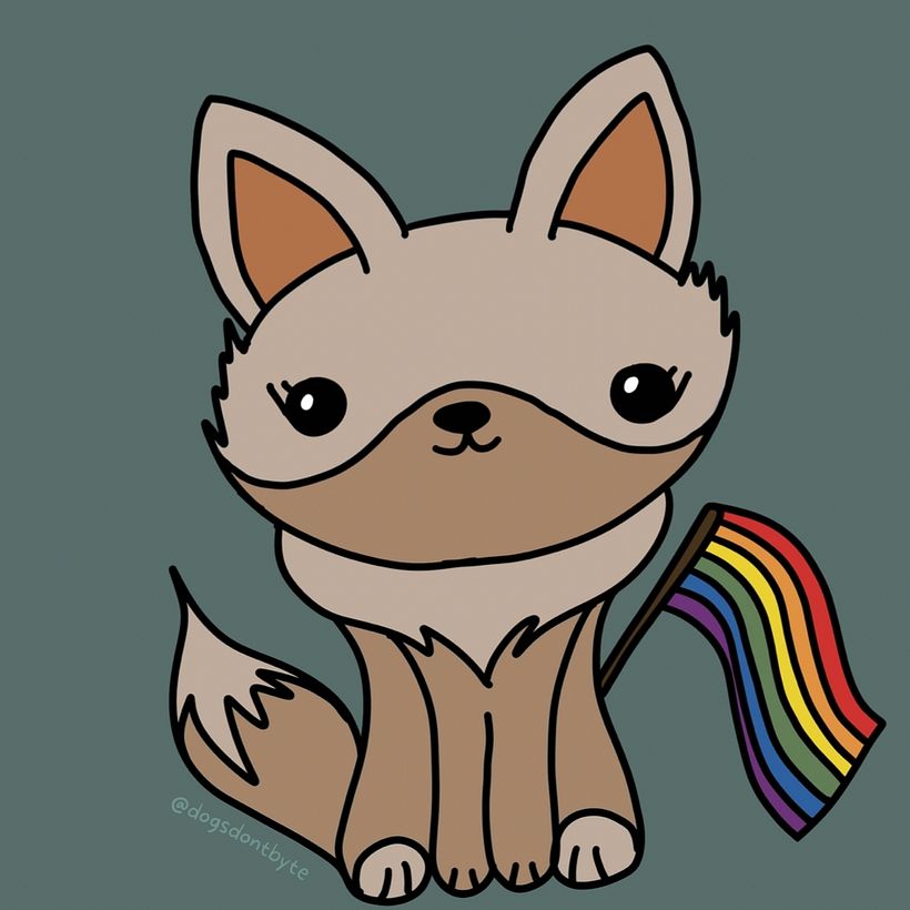 Ilustración de @dogsdontbyte en Instagram.